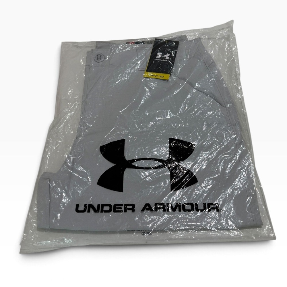 Under Armour Mens 36 Golf Shorts Gray UPF 30 Loose Fit 10" Inseam NWT